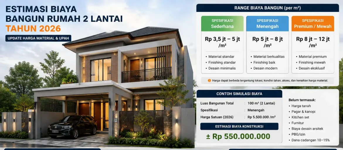 Berapa Biaya Bangun Rumah 2 Lantai Tahun 2026 Berapa Biaya Bangun Rumah 2 Lantai