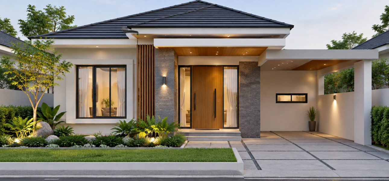 5 Inspirasi Desain Rumah 1 Lantai Minimalis Modern yang Elegan desain rumah 1 lantai minimalis modern
