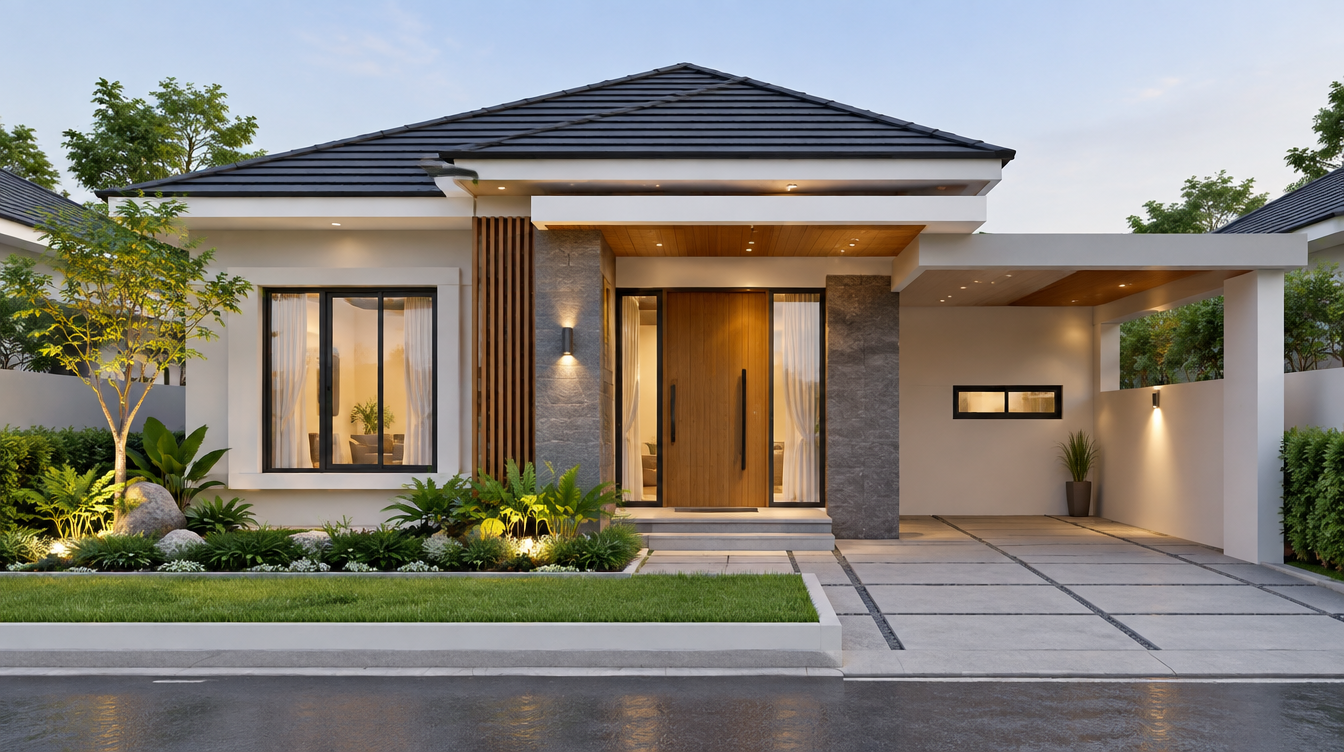 5 Inspirasi Desain Rumah 1 Lantai Minimalis Modern yang Elegan desain rumah 1 lantai minimalis modern